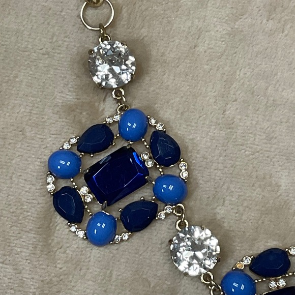 Talbot Blue Rhinestone Statement Necklace - Picture 4 of 5
